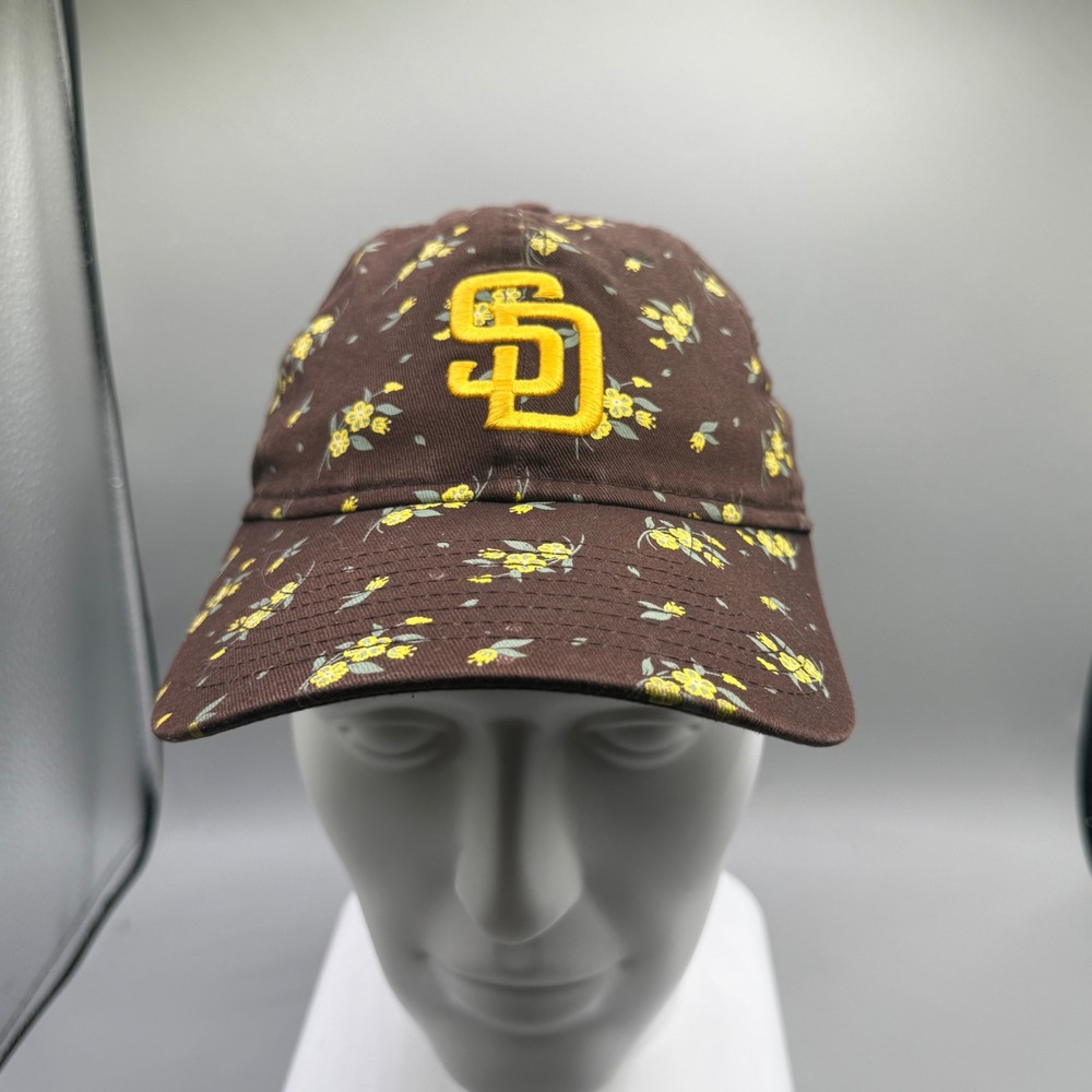 New Era San Diego Padres 9TWENTY Floral Baseball Hat Women Brown Yellow